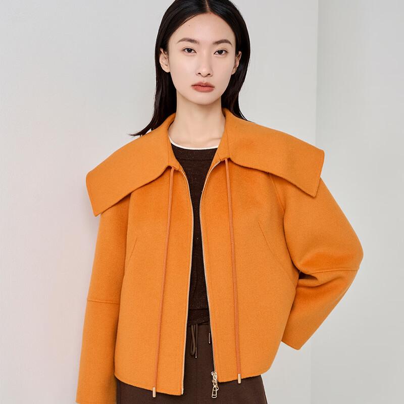 Iveni AEOE680 Fashion Double-Faced Wool Blend Short Coat