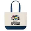 Tote bag - PLANETEE - Super Contrôleur de Gestion (fond bleu) - Coton - 40 x 45 cm - Grand format