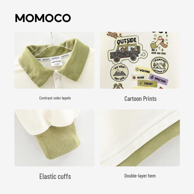 MOMOCO Boys' Fashion Long-Sleeve Polo T-shirt