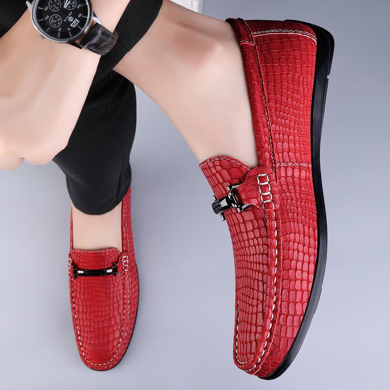 Fashion Fashion Genuine Leather Men's Casual Shoes Slip On Business Loafers Luxury Brand Comfortable Men Wedding Party Mens Formal Shoes