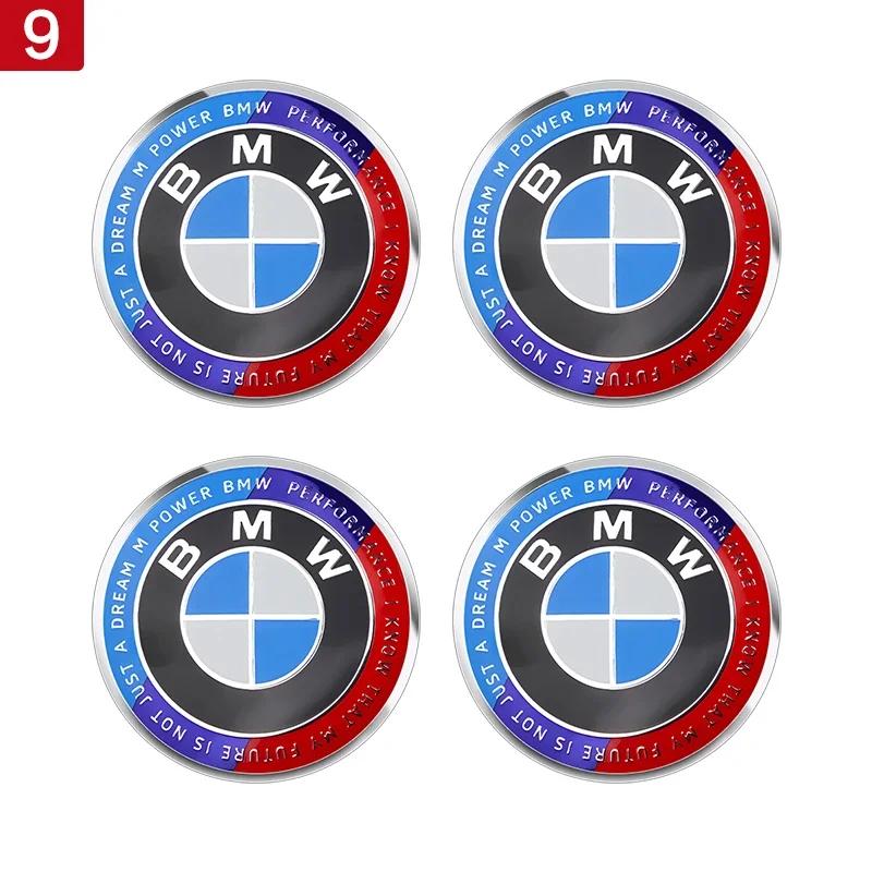 4 ADET 56MM 60MM 65MM Araba Jant Kapağı Sticker Tekerlek Orta Kapağı Çıkartma Dekorasyon Otomobil Modifikasyon Aksesuarı BMW M Amblemi Rozeti İçin