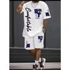 New Men's Short Sleeved Set 3D Printed Casual Fashion 2-piece Outdoor Outfit