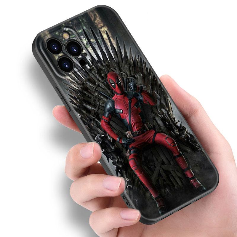Cool Deadpool Phone Case For Apple iPhone 12 13 Mini 11 14 15 Pro Max 7 8 Plus X XR XS SE 2020 2022 Black Silicone Case