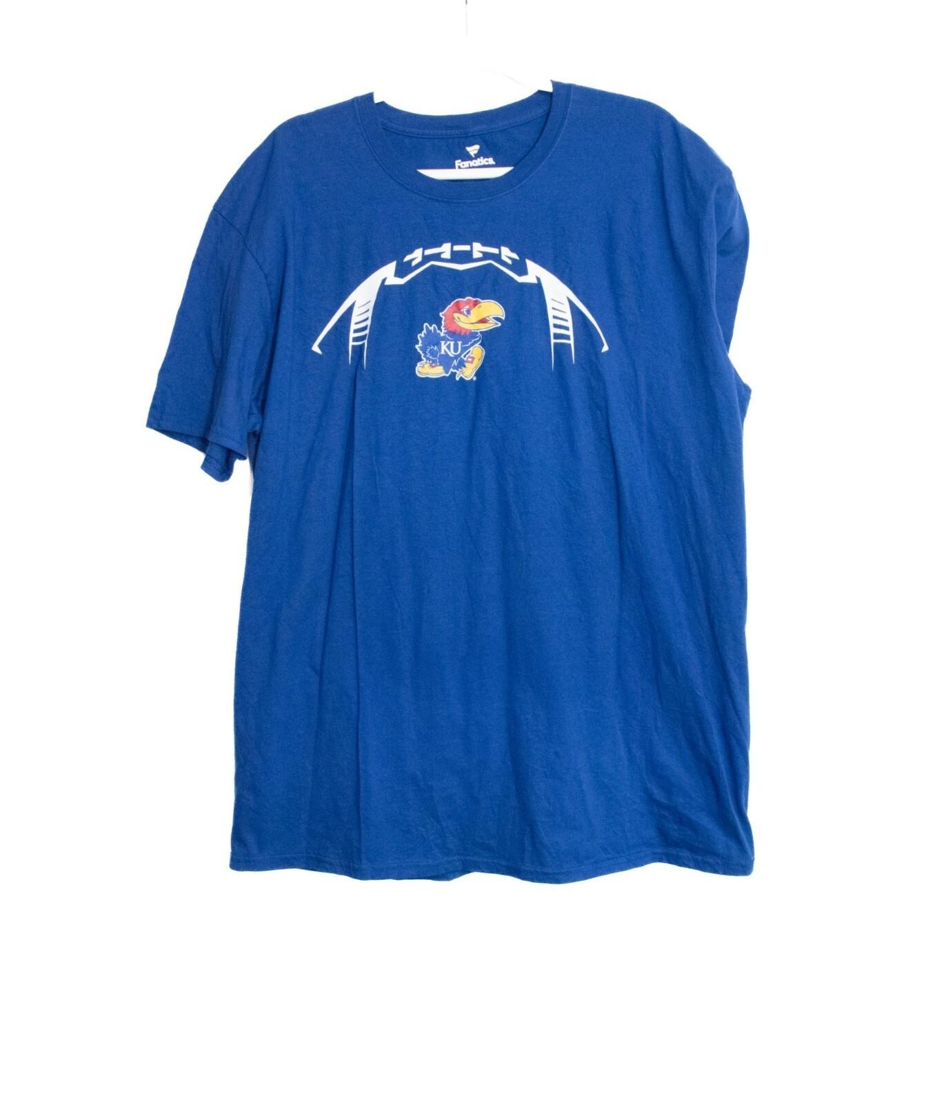 Fanatics KU Jayhawks Blue Graphic Tee T-Shirt Size 2XL L