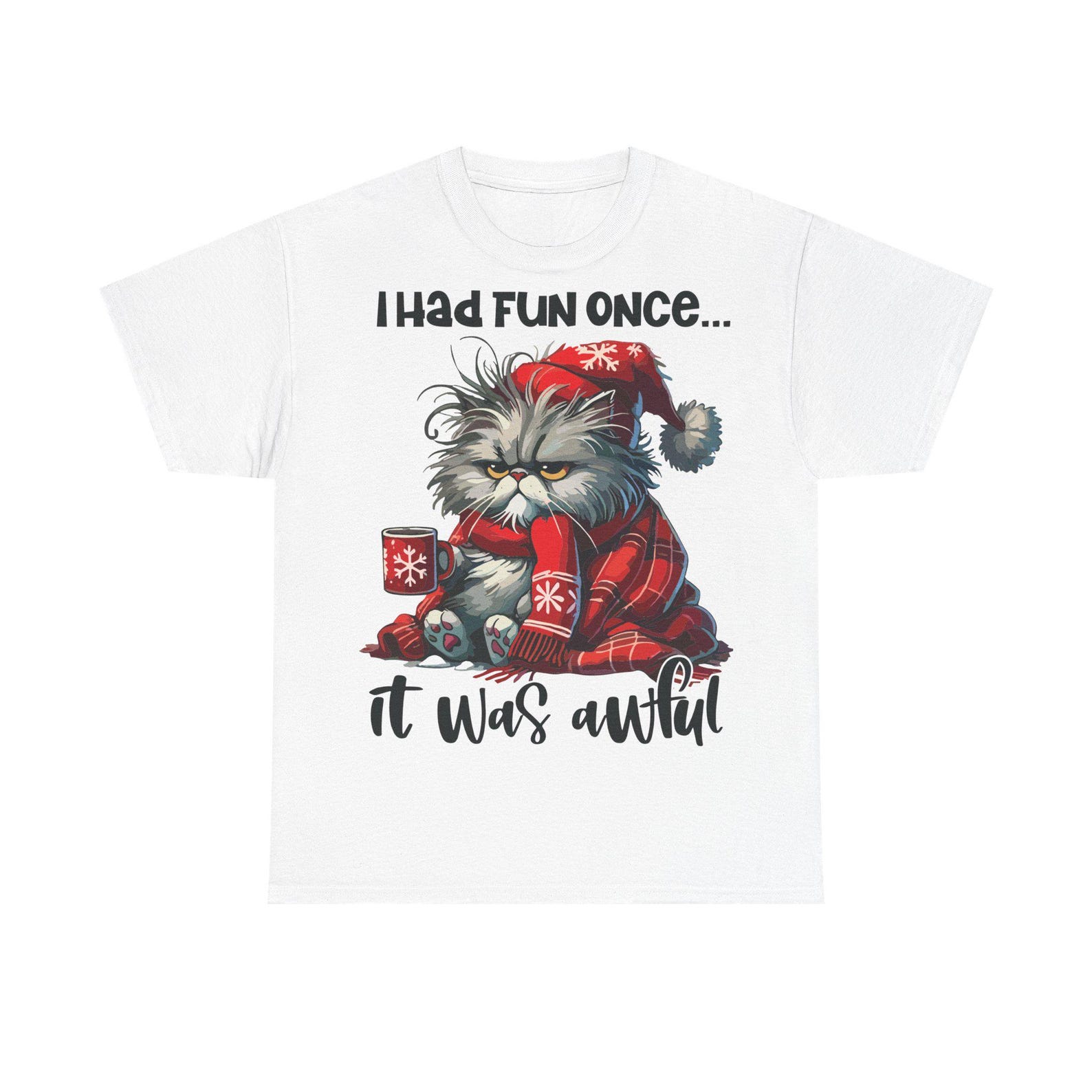 Grumpy Cat Christmas T-Shirt – Funny Holiday Graphic Tee L