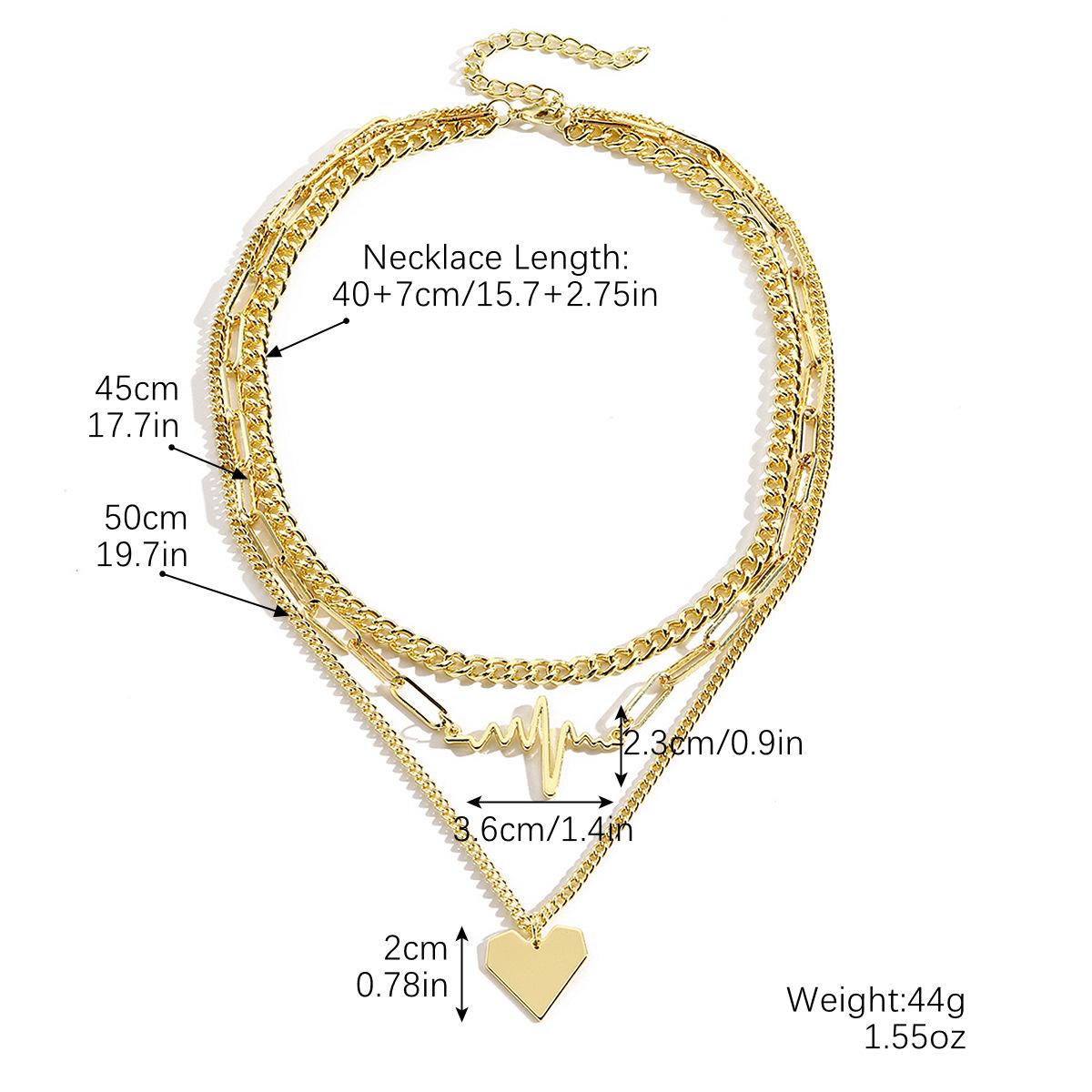 

Ожерелье женское премиум Sense металлическое сердце кулон взрывной многослойный ECG Love ожерелье