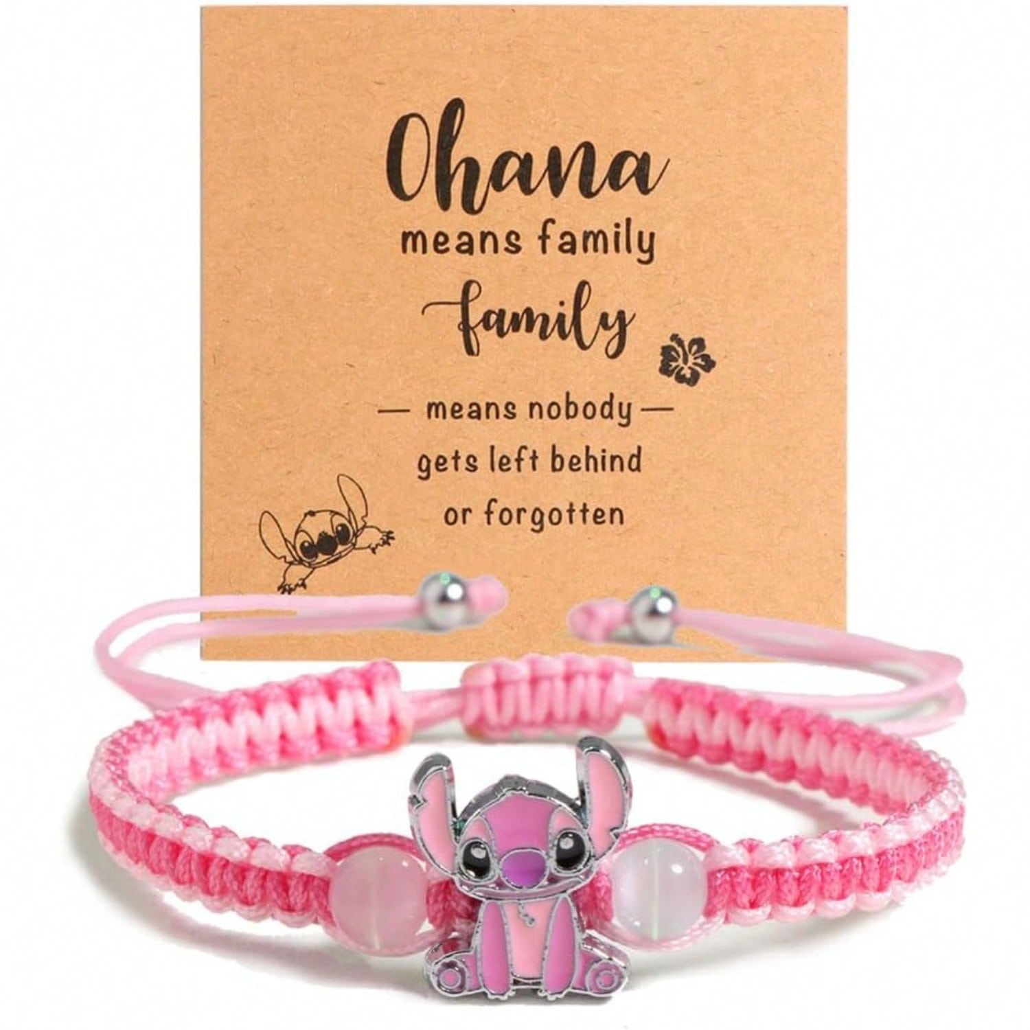 

Милые подарки-браслеты со стежками, подарки на день рождения, обратно в школу, выпускной для дочери, племянницы, внучки Adjustable розовый