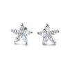 Cute Female Blue Zircon Stars Stud Earrings Multicolor Birthstone Crystal Silver Color Wedding Jewelry For Women