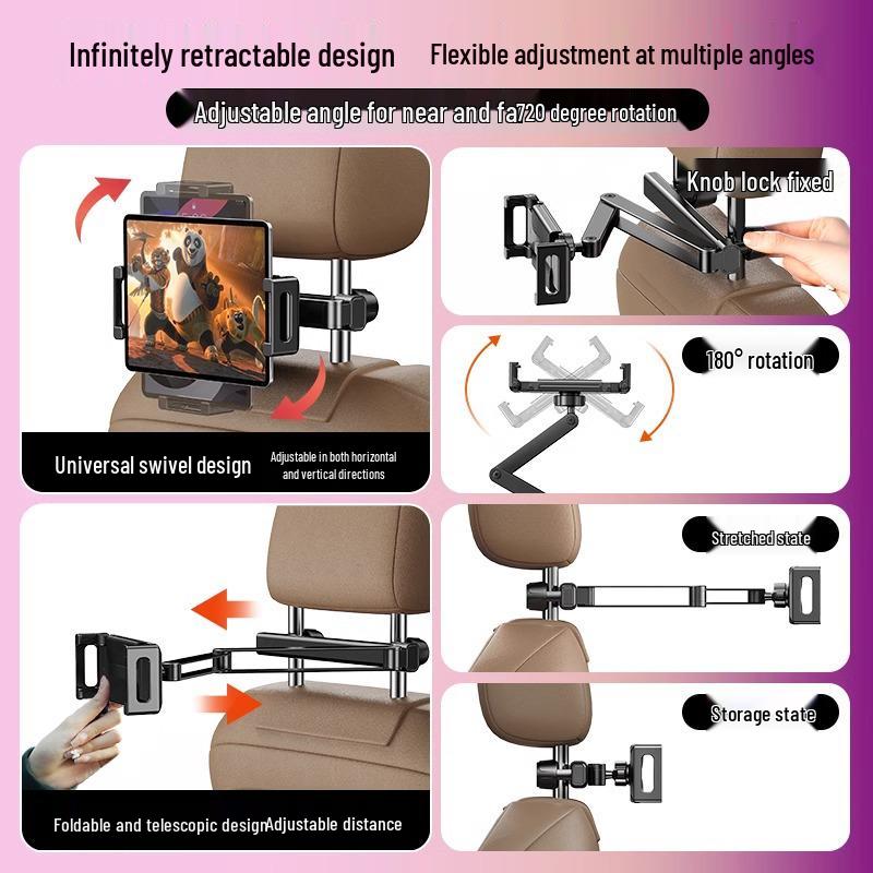 Universal Foldable Car Headrest Phone & Tablet Holder