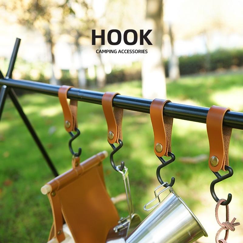 Outdoor camping storage rack 4-piece set, hook PU buckle, self driving travel, portable wind rope buckle, fixed buckle