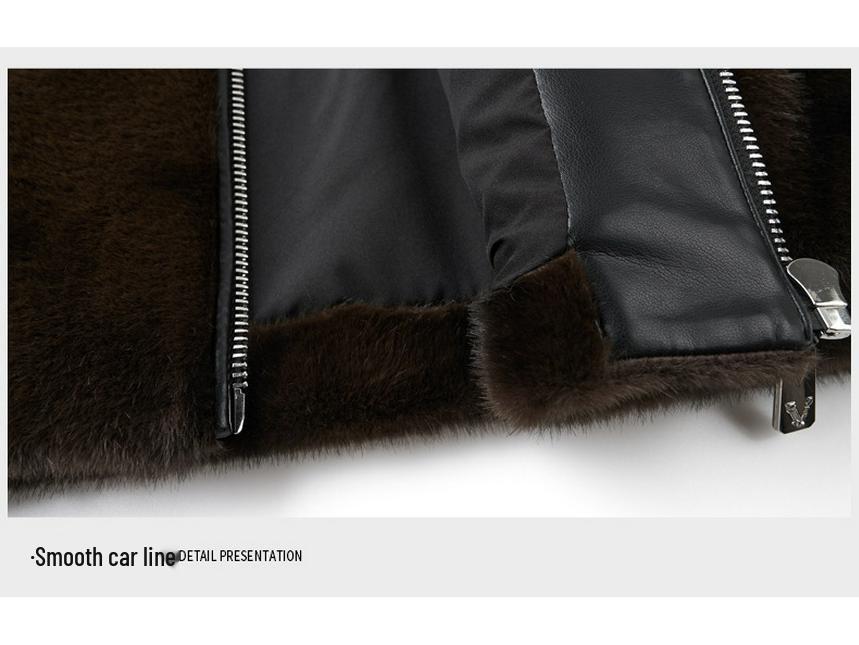 Men's Golden Mink Velvet Winter Coat 2025: Middle-Aged Fashion, Casual Warm Fleece Jacket, Loose Fit Outerwear