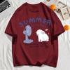 Little Rabbit Blowing Electric Fan Print T-Shirt Mens Hip Hop Summer Short Sleeve Clothing Casual Loose Tops