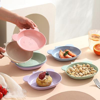 Spit Bone Plate Household Cute Bear Plate Spit Bone Plate Snack Plate Fruit Plate Snack Plate Dining Table Garbage Plate