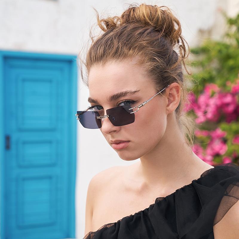 Rammeløse solbriller med kant Dame Tide Box-solbriller Damesolbriller