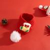 Cute Pet Cat Knitted Scarf Soft Red Knit Scarves Christmas Decor with Fuzzy Pompom Dogs Xmas Costume for Winter