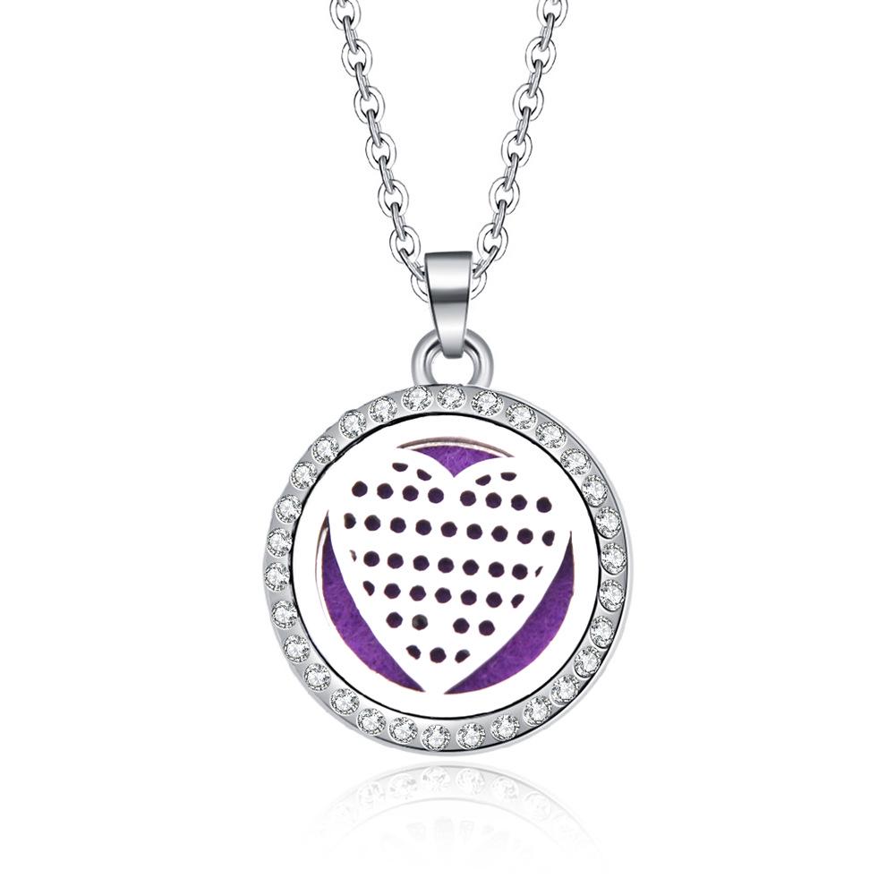 In-Stock Aromatherapy Hollow Diamond Pendant Necklace