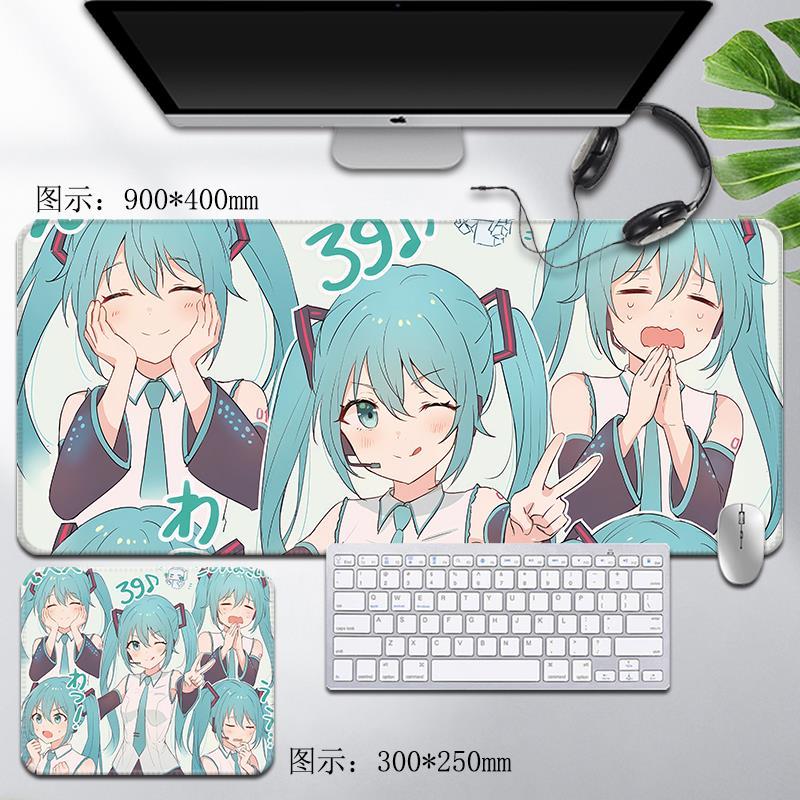 Hatsune Miku Anime Large Mouse Pad NonSlip AntiDirty Desk Mat Waterproof Keyboard Pad for Fans