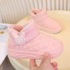 Trendy Autumn and Winter Children's Cotton Shoes Girls Snow Cotton Boots Antifreeze Super Soft Cute Rabbit Decorative Velvet Warm