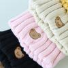 1 Pcs Cartoon Bear Embroidery Baby Hat Soft Warm Children Boy Girl Hat Beanie Knitted Children Hat HMM