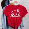 Frauen T Shirt Mode Hund Herzschlag Druck T-shirt Lustige 90er Jahre Druck T T-shirt Frauen T-shirt für Weibliche rote Hemd Kleidung Tops