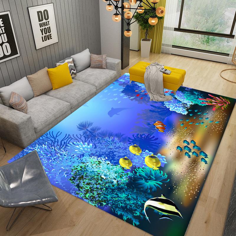 Starfish Beach Shell Sea Star Sand Carpet Rug for Living Room Bedroom Home Sofa Decoration,Kids Play Non-slip Floor Mat