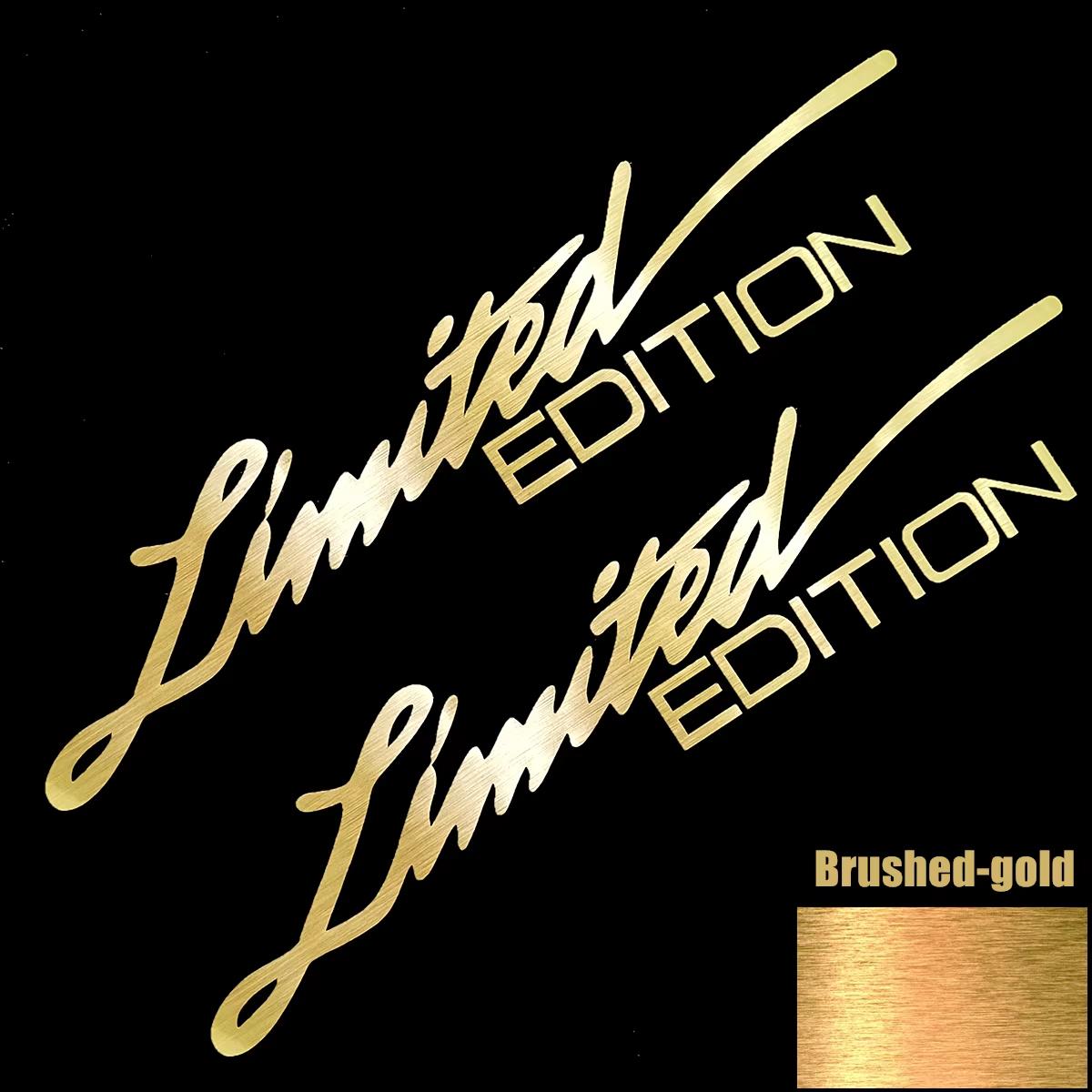 

1 Pair 16cm Long LIMITED EDITION Reflective Car Stickers Motorcycle Moto Body Helmet Windshield Accessories Decals For BMW Honda Brush Gold (2PCS)