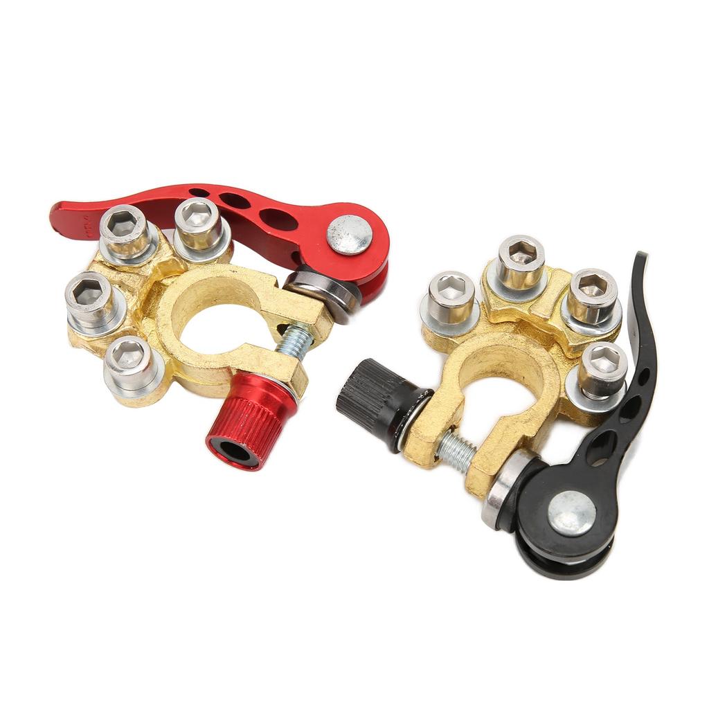 2 Stück Batterieklemmen Top-Pol-Verbinder Schnellverschluss Mehrloch Messing Kabelklemme