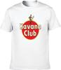 Men's Round Neck T-Shirt Fashion Havana Club Graphic Cool and Breathable White