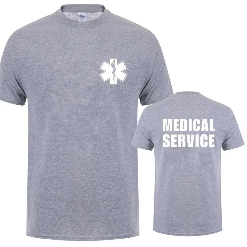 2024 Tričko pro záchranáře Léto Muži Bavlna Krátký rukáv Záchranná zdravotní služba Trička Pánské oblečení Topy OT-005