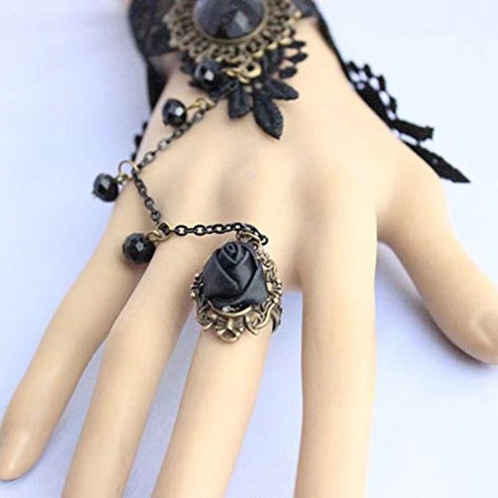 Schlüsselbein Kette Schwarzer Spitzen Choker Vintage Quaste Punk Retro Halskette Gothic Halskette Damen Mädchen