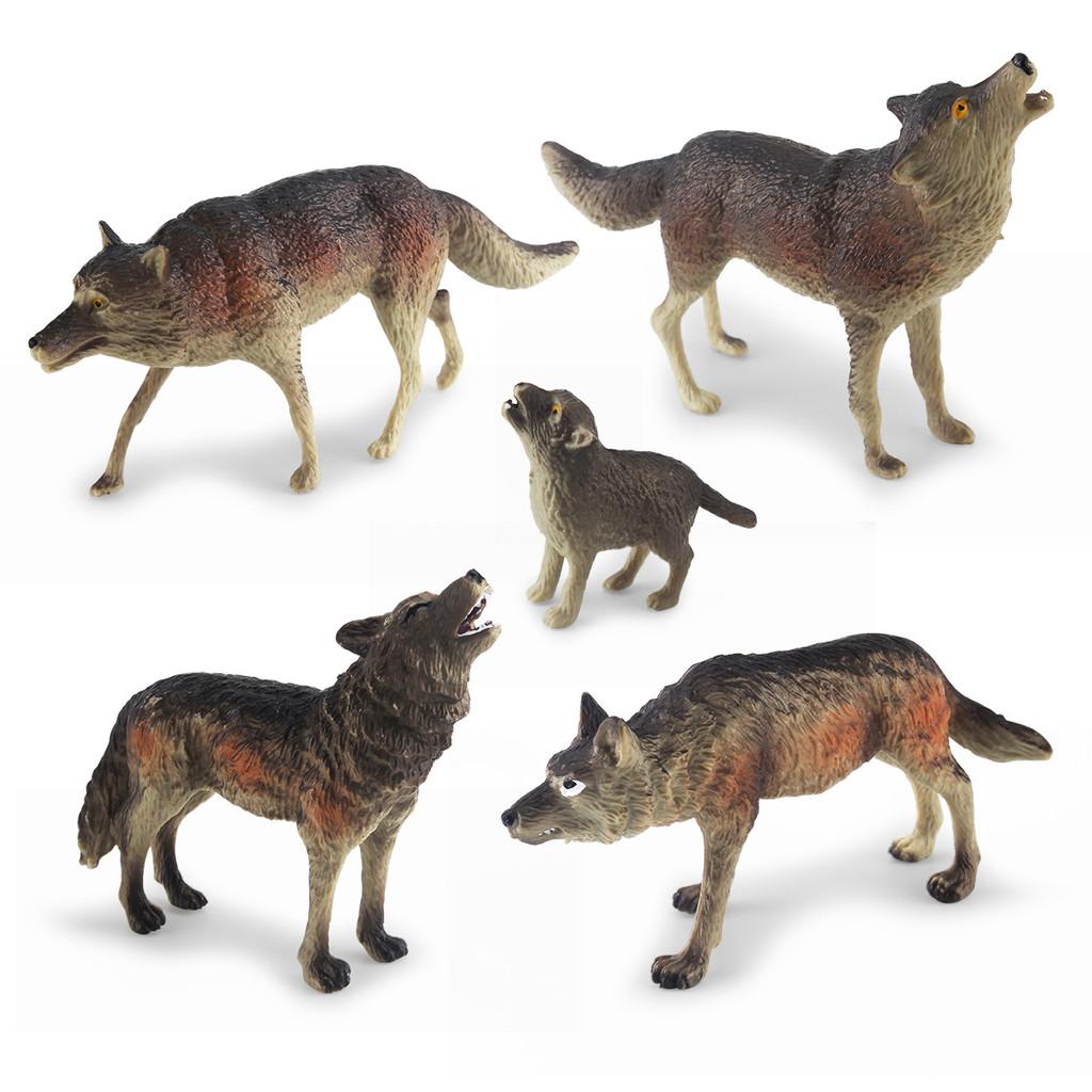 Wild Forest Animal Pvc Model With Roaring Wolf And Hunting Features For Educational Display