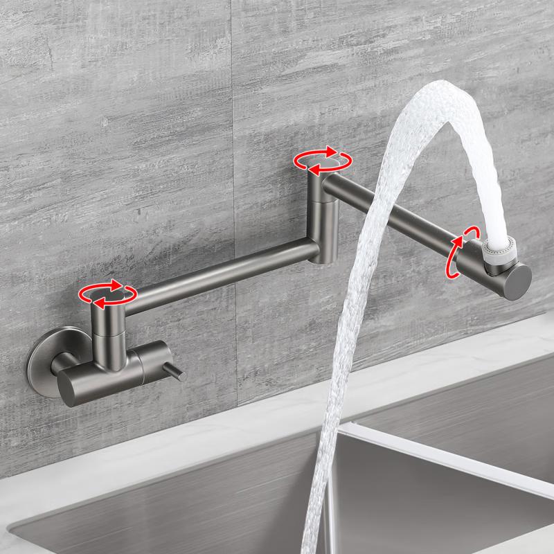 TLXT Wall-Mounted Folding Kitchen Faucet