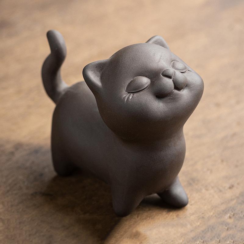 

Purple sand cute kitten animal miniature model desktop ornaments Handmade sculpture Home Office Car Figurine Featured Gift