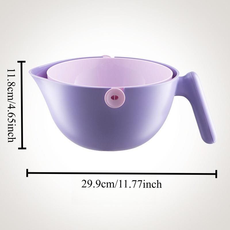 

1pcs Double Layer Vegetable Washing Basket Leak Proof Colander Kitchen Fruit Bowl Draining Basket Safe Material