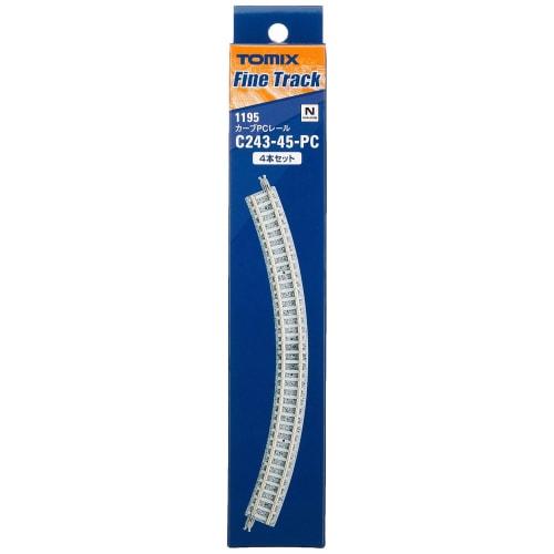 TOMIX N Gauge Curved PC Rail C243-45-PC F Set of 4, 1195 Model Railroad Supplies