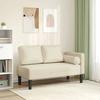 VidaXL Chaise Longue with Cushions Cream Faux Leather, Upholstered Sofa, Sofa for Bedroom, 2-seater Sofa, 4007565