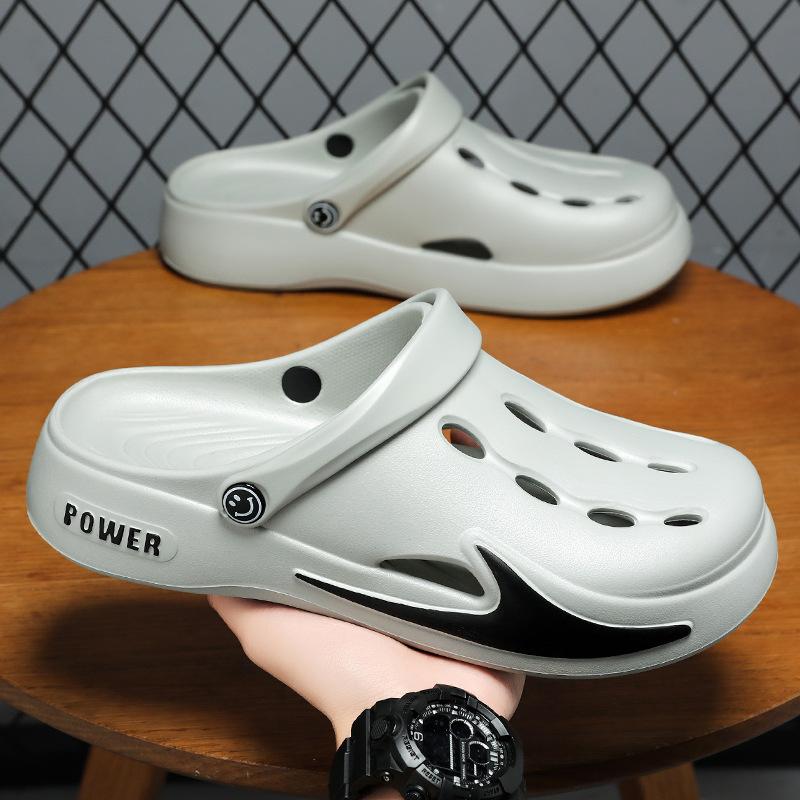 Men's hole shoes summer breathable bag head slippers wear thick-soled comfortable casual shoes EVA stepping on shit feeling men's sandals