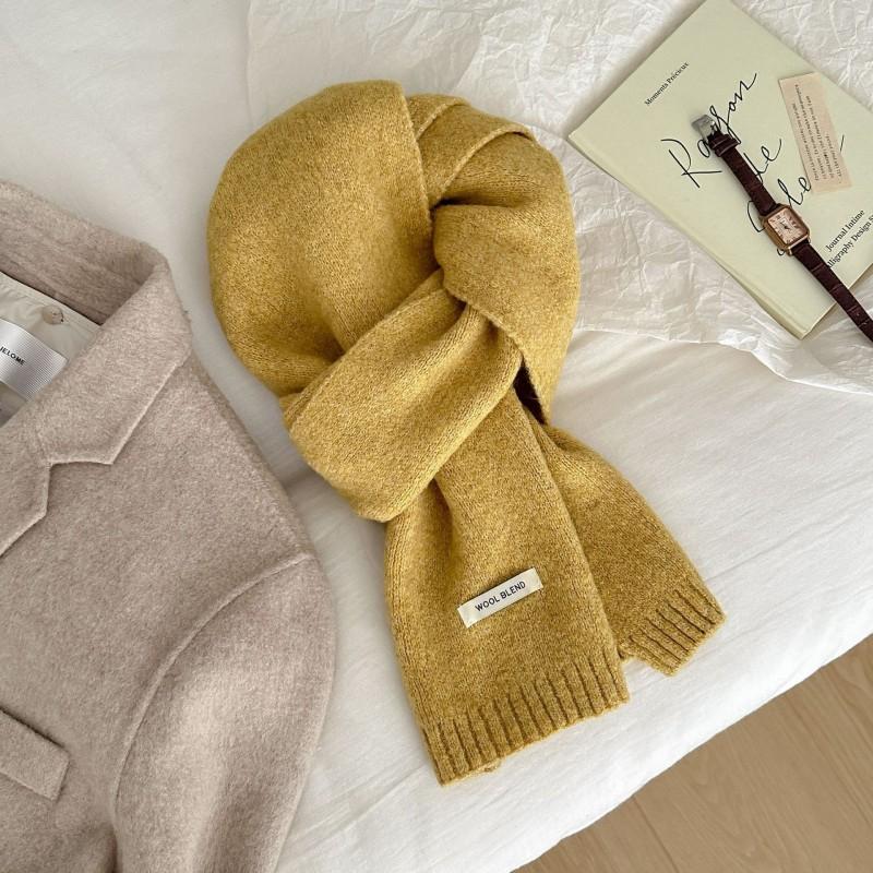 Womens Wool Blend Knit Scarf Winter Warm Solid Color Fashionable Accessory Cold Weather