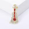 Rhinestones Studded Violin Shape Brooch Lapel Pin Artistic Brooch Pin for Formal Event Outfit Women and Men Unisex