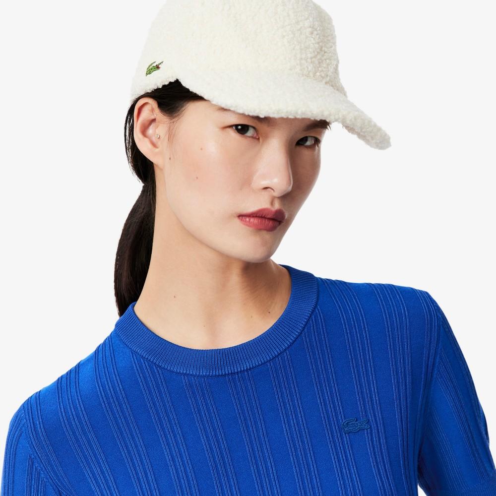 Lacoste Women's Pleated Rib Short-Sleeve Sweater AF7961-55NC4X