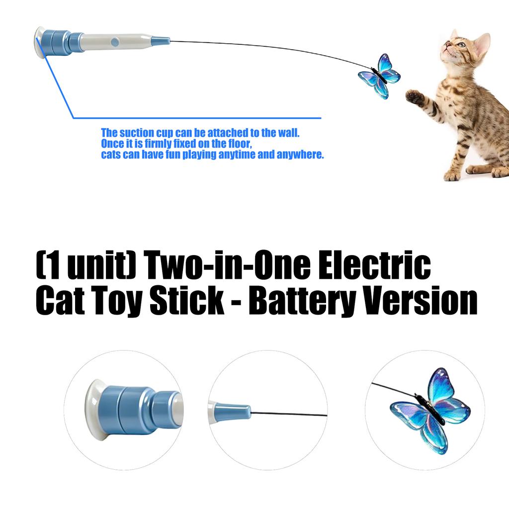 Safe and Durability Cats Teaser 2 in 1 Handheld or Suction Cup Play Battery Operated for Interactively Fun