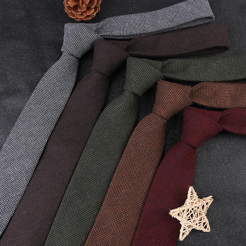 Plaid Retro Casual & Business Formal Coffee Cotton Tie