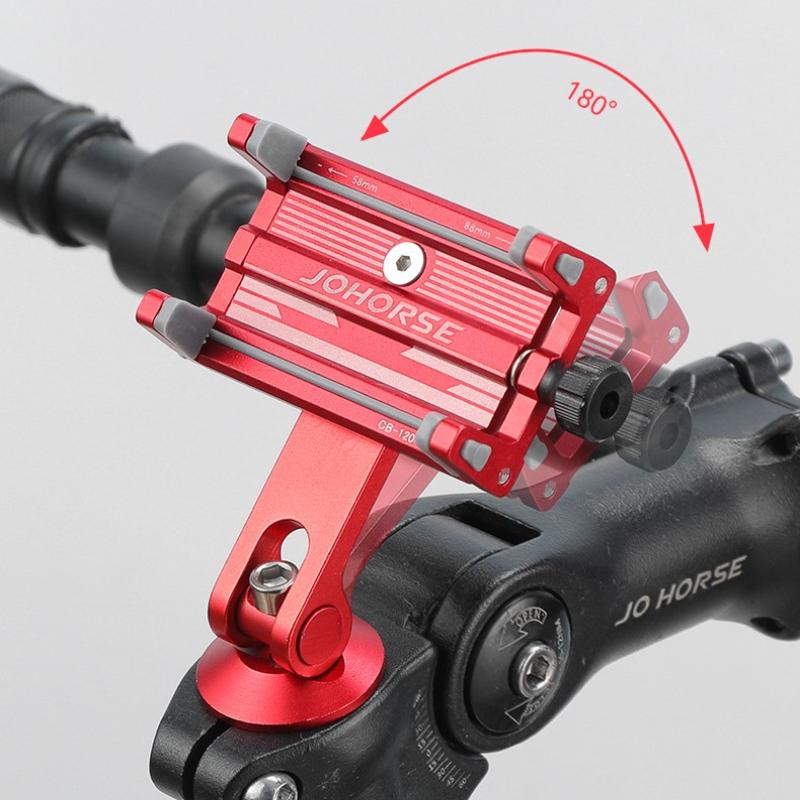 Bicycle Phone Holder Aluminum Alloy Adjustable 360 Handlebar Mount Anti Slip Stable Stand for Smartphone Cycling Road Use