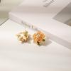 Diamond-Encrusted Pearl Flower Stud Earrings For Women, Exquisite Earrings, Niche Summer Light Luxury Ear Jewelry For Women