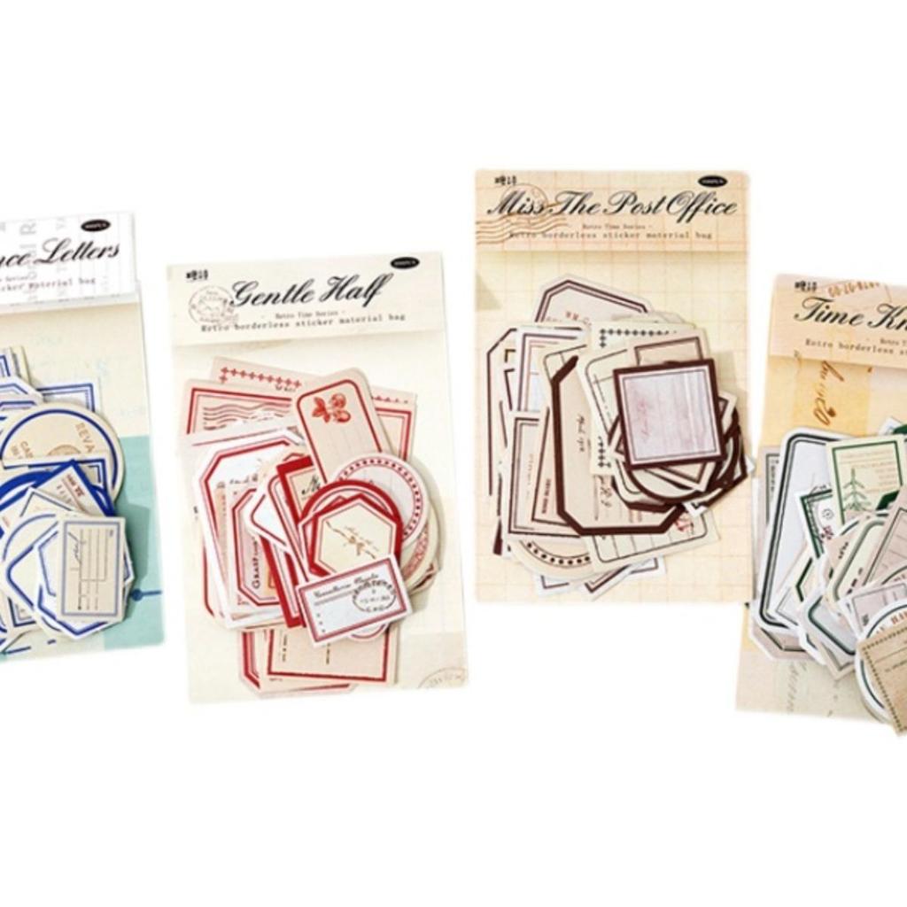 Vintage Label Sticker Pack for Journals: Frame and Tag Designs for Collage and Decoration