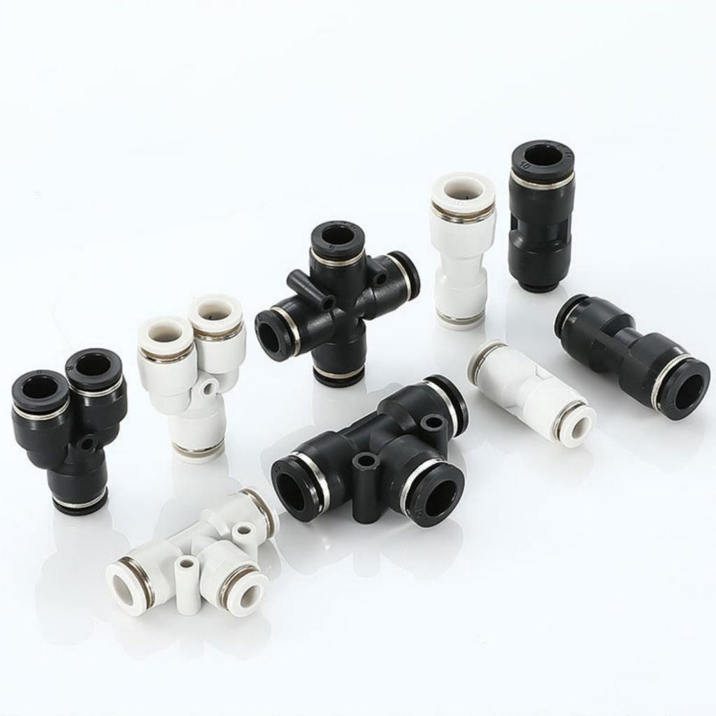 6/8/10mm Pneumatic Pipe Slip-lock Quick Connectors Straight Elbow Tee Y-shape 3-way Garden Lawn Misting Cooling Joints 3/10Pcs