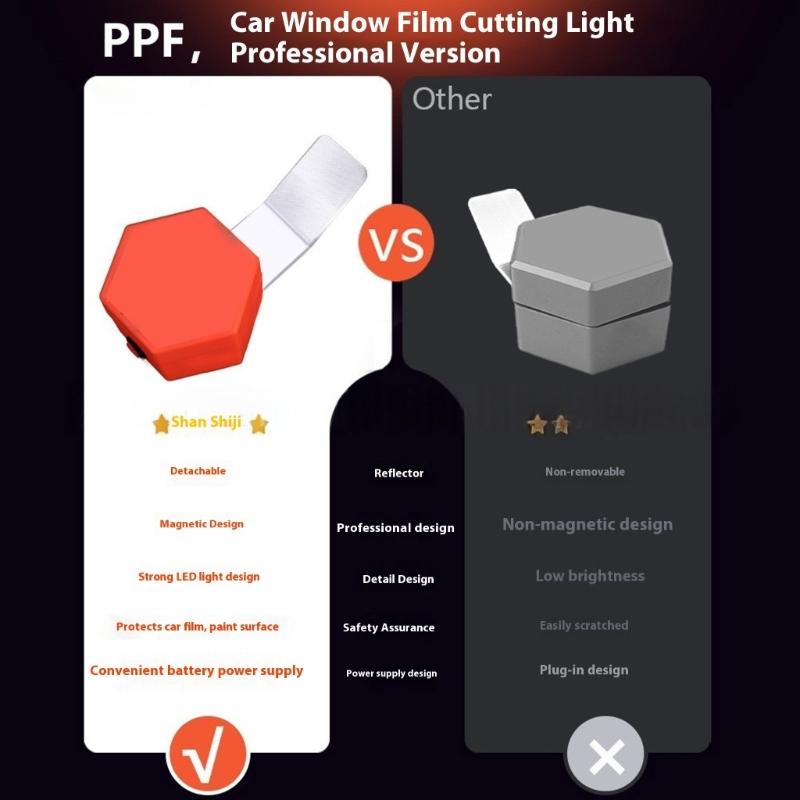 Präzisionsbeleuchtung Batteriebetriebenes Auto Tönung Kanten Schneidelicht Werkzeug Fensterfolie Muster Schneider Wickel Schneidelicht