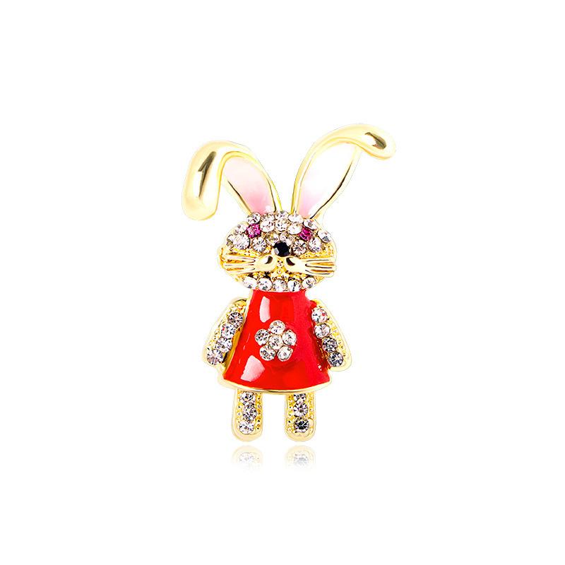 Fashion Cute Bunny Brooch Summer Clothes with Accessories High Sense Light Luxury Exquisite Animal Rabbit Corsage Woman
