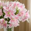 72cm 1 Bouquet 10 Heads Long Branch Artificial Lily Silk Flower for Nordic Home Wedding Party Decoration Flower Arrangement
