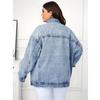 Women's Retro Worn-out Denim Jacket - European Street Style, Loose Fit for Spring and Autumn